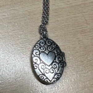 Silver Heart Locket Necklace